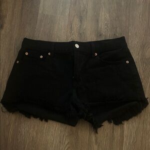 Pistola Black Frayed Hem Jean Shorts